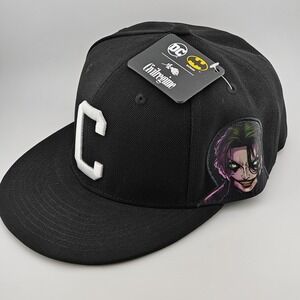 Civil Regime Hat Cap Fitted Mens 7 3/8 Black Joker Batman DC Comics Graphic New